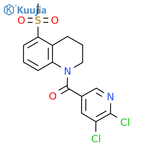 (5,6-Dichloropyridin-3-yl)-(5-methylsulfonyl-3,4-dihydro-2H-quinolin-1-yl)methanone structure