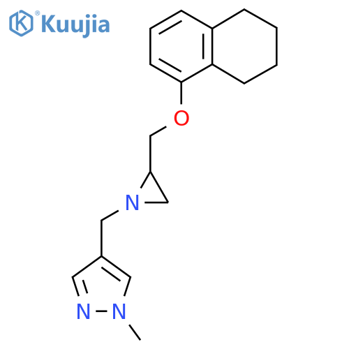 1-Methyl-4-[[2-(5,6,7,8-tetrahydronaphthalen-1-yloxymethyl)aziridin-1-yl]methyl]pyrazole structure