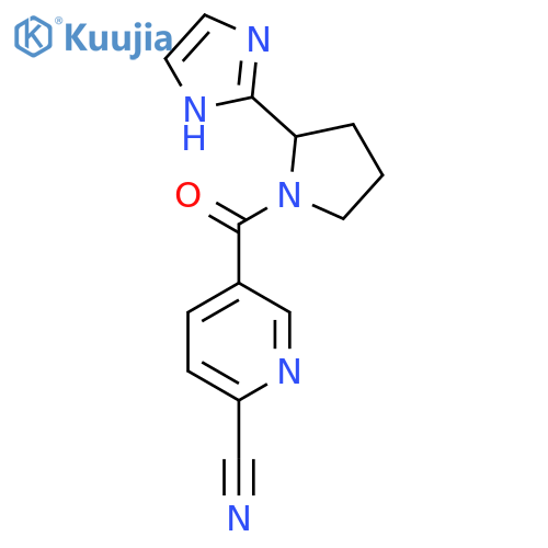 5-2-(1H-imidazol-2-yl)pyrrolidine-1-carbonylpyridine-2-carbonitrile structure