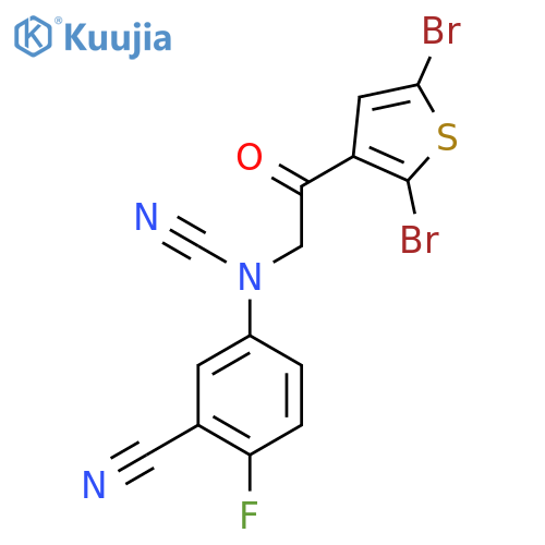 5-{Cyano[2-(2,5-dibromothiophen-3-yl)-2-oxoethyl]amino}-2-fluorobenzonitrile structure