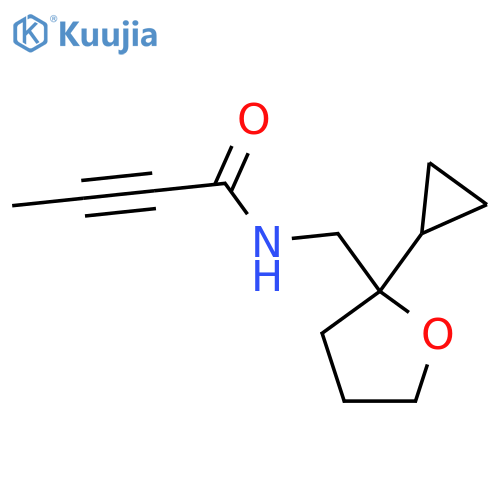 N-(2-cyclopropyloxolan-2-yl)methylbut-2-ynamide structure