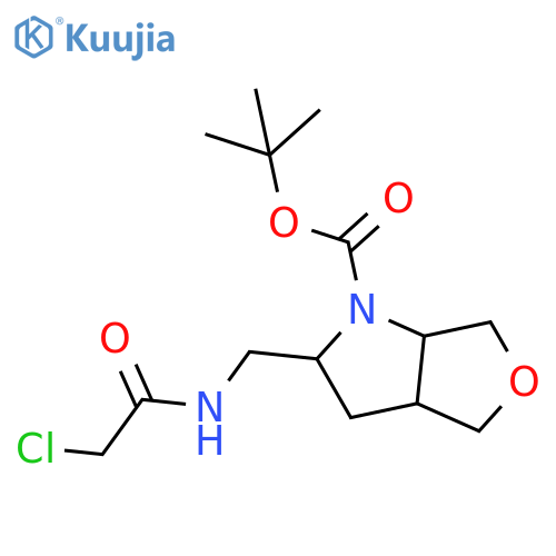 tert-butyl 2-(2-chloroacetamido)methyl-hexahydro-1H-furo3,4-bpyrrole-1-carboxylate structure
