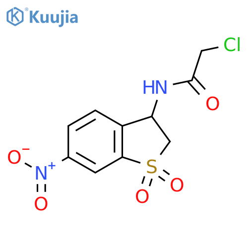 2-chloro-N-(6-nitro-1,1-dioxo-2,3-dihydro-1lambda6-benzothiophen-3-yl)acetamide structure