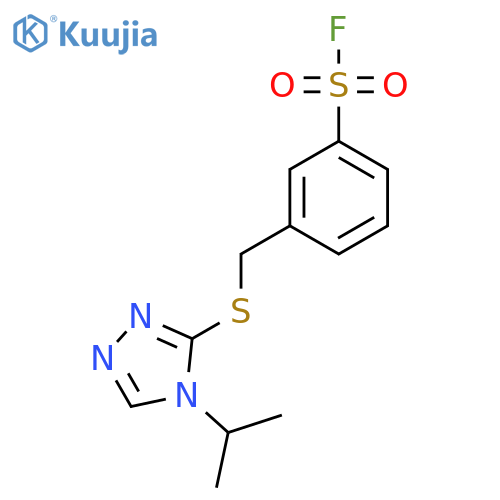 3-({4-(propan-2-yl)-4H-1,2,4-triazol-3-ylsulfanyl}methyl)benzene-1-sulfonyl fluoride structure
