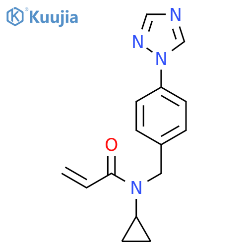N-cyclopropyl-N-{4-(1H-1,2,4-triazol-1-yl)phenylmethyl}prop-2-enamide structure