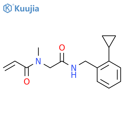 N-({(2-cyclopropylphenyl)methylcarbamoyl}methyl)-N-methylprop-2-enamide structure