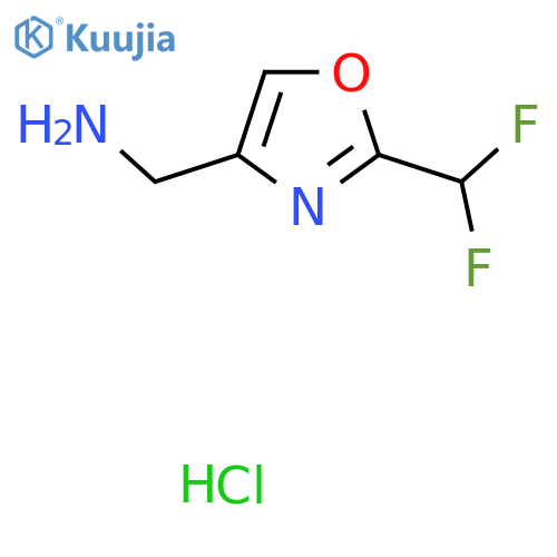 [2-(Difluoromethyl)-1,3-oxazol-4-yl]methanamine;hydrochloride structure