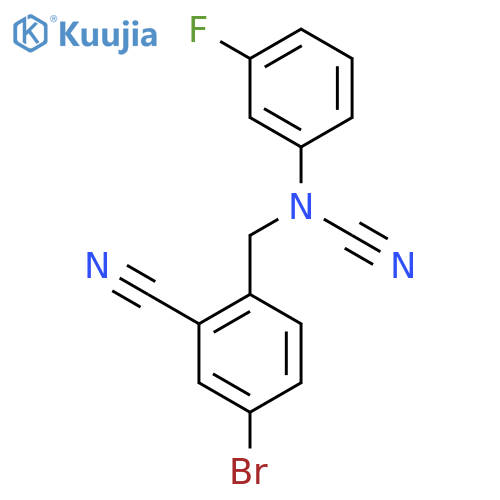 5-bromo-2-{cyano(3-fluorophenyl)aminomethyl}benzonitrile structure