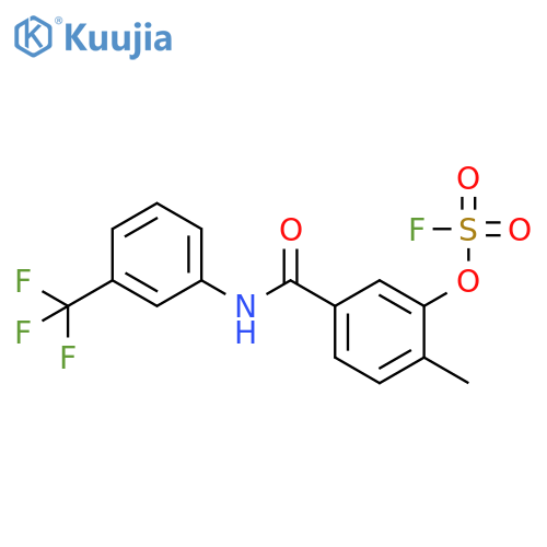 3-[(Fluorosulfonyl)oxy]-4-methyl-N-[3-(trifluoromethyl)phenyl]benzamide structure