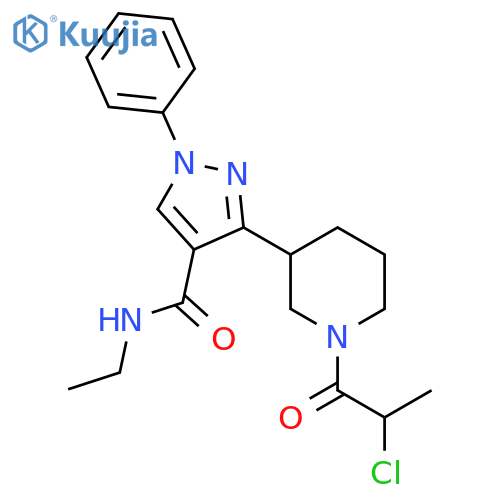 3-[1-(2-Chloropropanoyl)piperidin-3-yl]-N-ethyl-1-phenylpyrazole-4-carboxamide structure