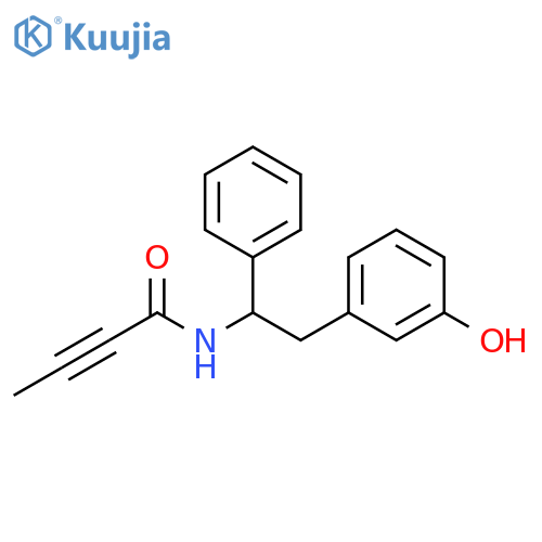 N-[2-(3-Hydroxyphenyl)-1-phenylethyl]-2-butynamide structure