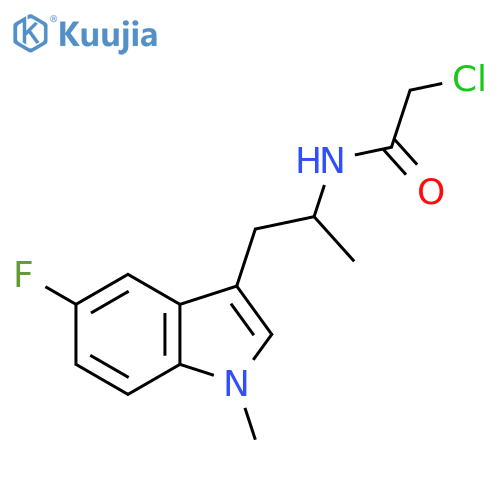 2-chloro-N-1-(5-fluoro-1-methyl-1H-indol-3-yl)propan-2-ylacetamide structure
