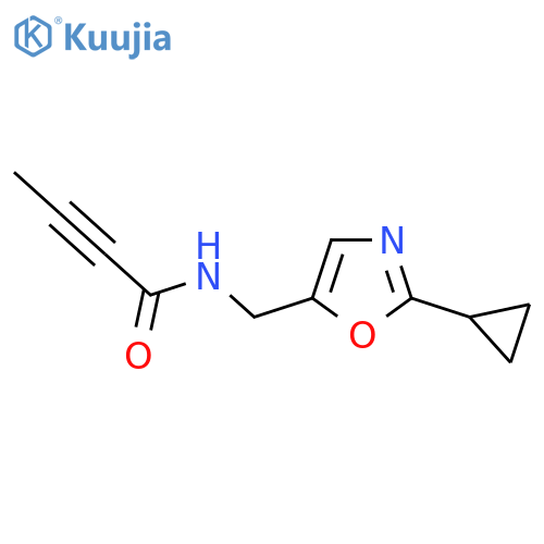 N-(2-cyclopropyl-1,3-oxazol-5-yl)methylbut-2-ynamide structure