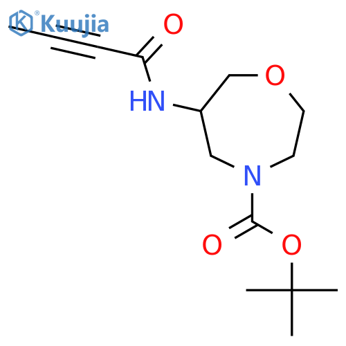 tert-butyl 6-(but-2-ynamido)-1,4-oxazepane-4-carboxylate structure