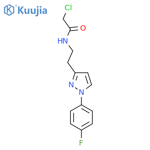 2-chloro-N-{2-1-(4-fluorophenyl)-1H-pyrazol-3-ylethyl}acetamide structure
