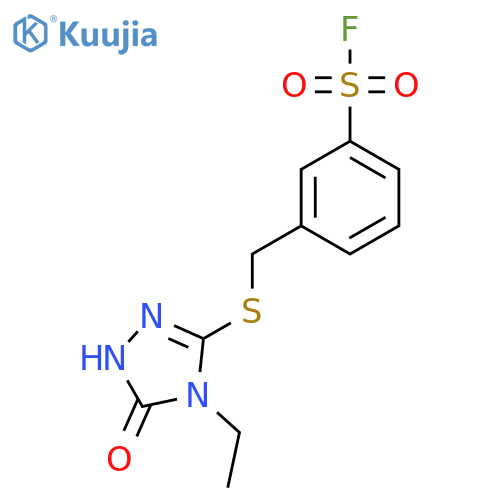 3-{(4-ethyl-5-oxo-4,5-dihydro-1H-1,2,4-triazol-3-yl)sulfanylmethyl}benzene-1-sulfonyl fluoride structure
