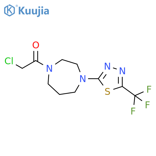 2-chloro-1-{4-5-(trifluoromethyl)-1,3,4-thiadiazol-2-yl-1,4-diazepan-1-yl}ethan-1-one structure