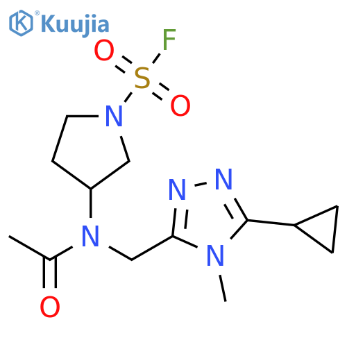 3-[Acetyl[(5-cyclopropyl-4-methyl-4H-1,2,4-triazol-3-yl)methyl]amino]-1-pyrrolidinesulfonyl fluoride structure