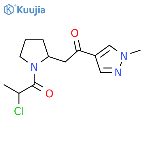 2-Chloro-1-[2-[2-(1-methylpyrazol-4-yl)-2-oxoethyl]pyrrolidin-1-yl]propan-1-one structure