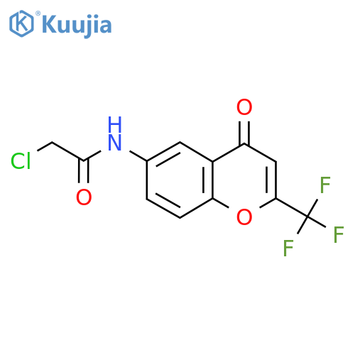 2-chloro-N-4-oxo-2-(trifluoromethyl)-4H-chromen-6-ylacetamide structure