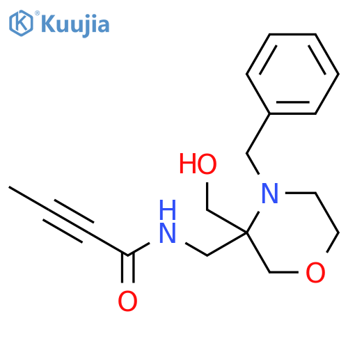 N-{4-benzyl-3-(hydroxymethyl)morpholin-3-ylmethyl}but-2-ynamide structure