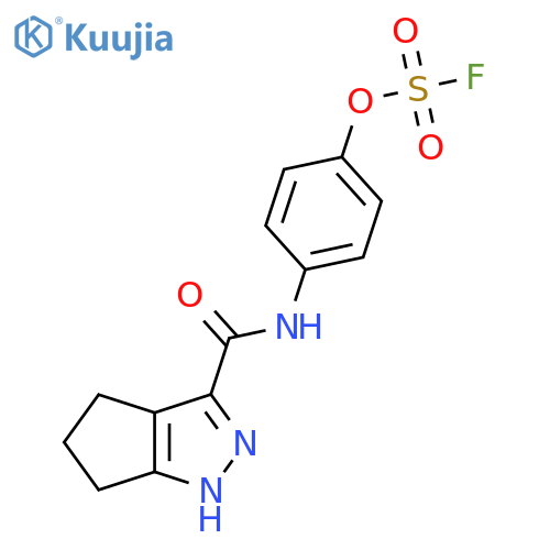 3-[(4-Fluorosulfonyloxyphenyl)carbamoyl]-1,4,5,6-tetrahydrocyclopenta[c]pyrazole structure