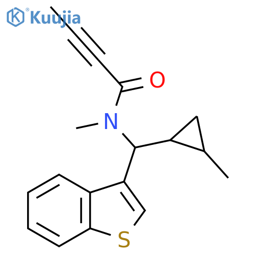 N-[(1-benzothiophen-3-yl)(2-methylcyclopropyl)methyl]-N-methylbut-2-ynamide structure