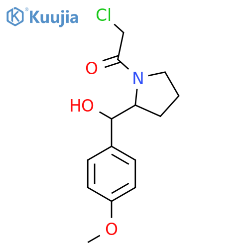 2-chloro-1-{2-hydroxy(4-methoxyphenyl)methylpyrrolidin-1-yl}ethan-1-one structure