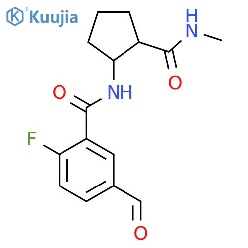 2-fluoro-5-formyl-N-[2-(methylcarbamoyl)cyclopentyl]benzamide structure