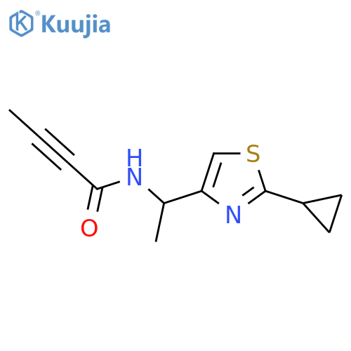 N-1-(2-cyclopropyl-1,3-thiazol-4-yl)ethylbut-2-ynamide structure