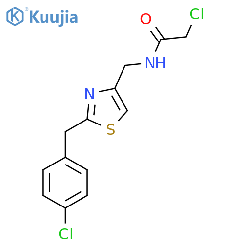 2-chloro-N-({2-(4-chlorophenyl)methyl-1,3-thiazol-4-yl}methyl)acetamide structure