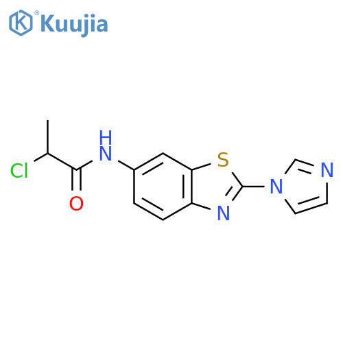 2-Chloro-N-(2-imidazol-1-yl-1,3-benzothiazol-6-yl)propanamide structure