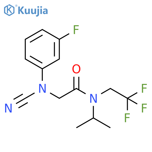 2-[Cyano(3-fluorophenyl)amino]-N-(1-methylethyl)-N-(2,2,2-trifluoroethyl)acetamide structure