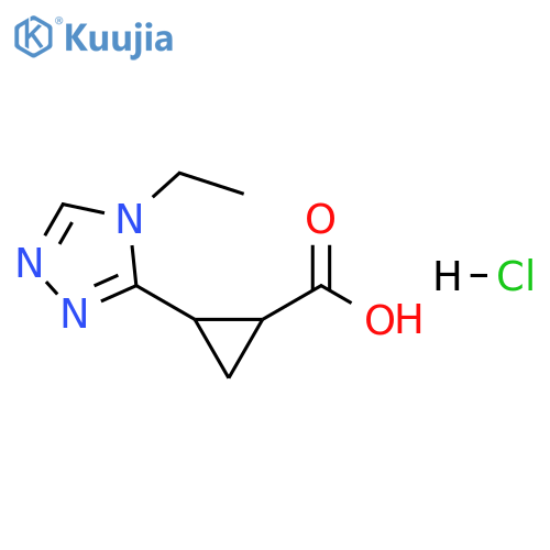 Cyclopropanecarboxylic acid, 2-(4-ethyl-4H-1,2,4-triazol-3-yl)-, hydrochloride (1:1) structure