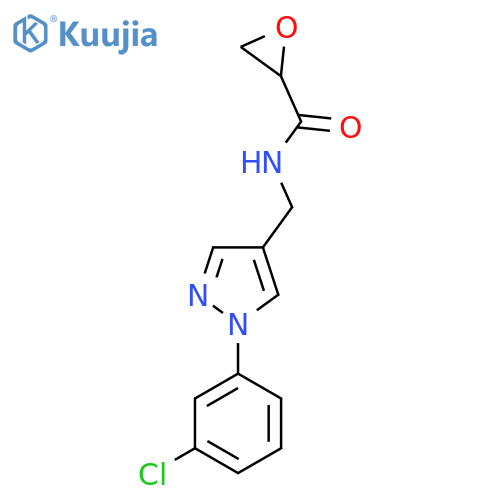 N-{[1-(3-chlorophenyl)-1H-pyrazol-4-yl]methyl}oxirane-2-carboxamide structure