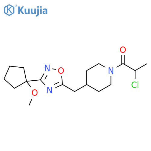 2-Chloro-1-[4-[[3-(1-methoxycyclopentyl)-1,2,4-oxadiazol-5-yl]methyl]-1-piperidinyl]-1-propanone structure