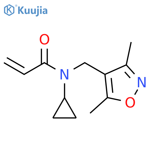 N-cyclopropyl-N-(3,5-dimethyl-1,2-oxazol-4-yl)methylprop-2-enamide structure
