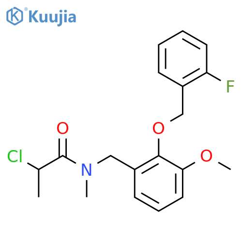 2-Chloro-N-[[2-[(2-fluorophenyl)methoxy]-3-methoxyphenyl]methyl]-N-methylpropanamide structure