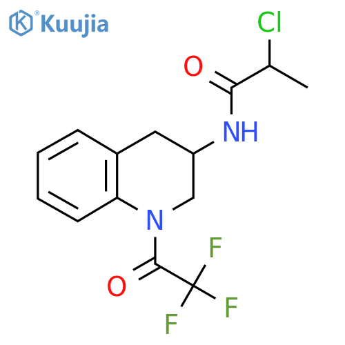 2-chloro-N-[1-(trifluoroacetyl)-1,2,3,4-tetrahydroquinolin-3-yl]propanamide structure