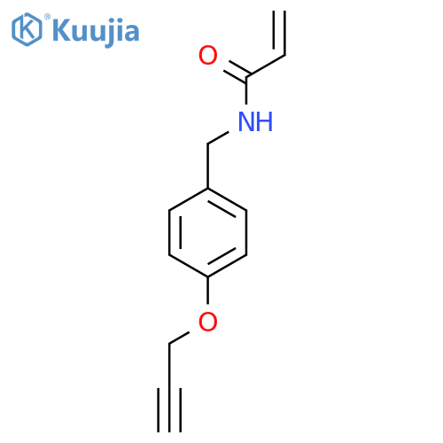 N-{4-(prop-2-yn-1-yloxy)phenylmethyl}prop-2-enamide structure
