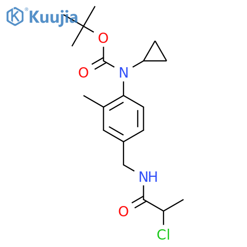 Tert-butyl N-[4-[(2-chloropropanoylamino)methyl]-2-methylphenyl]-N-cyclopropylcarbamate structure