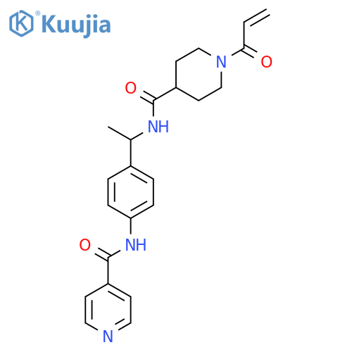 N-[4-(1-{[1-(prop-2-enoyl)piperidin-4-yl]formamido}ethyl)phenyl]pyridine-4-carboxamide structure