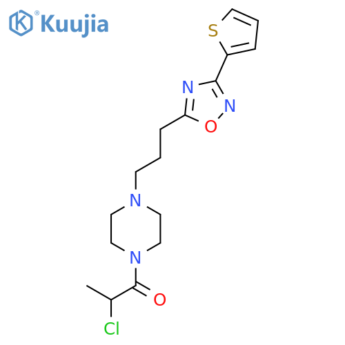 2-Chloro-1-(4-{3-[3-(thiophen-2-yl)-1,2,4-oxadiazol-5-yl]propyl}piperazin-1-yl)propan-1-one structure