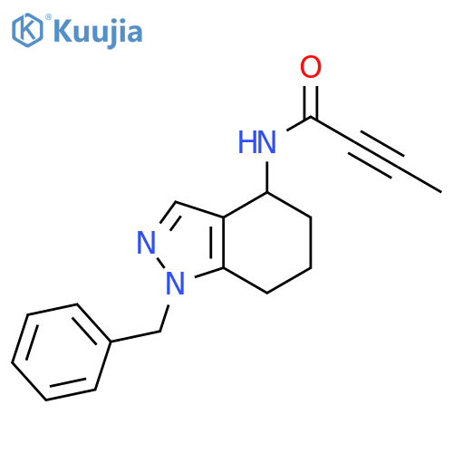 N-(1-benzyl-4,5,6,7-tetrahydro-1H-indazol-4-yl)but-2-ynamide structure