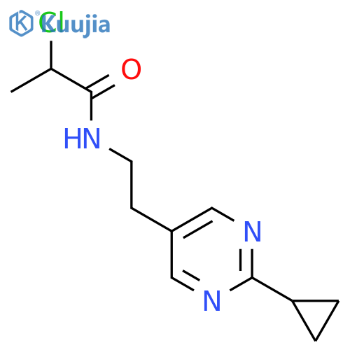 2-Chloro-N-[2-(2-cyclopropylpyrimidin-5-yl)ethyl]propanamide structure