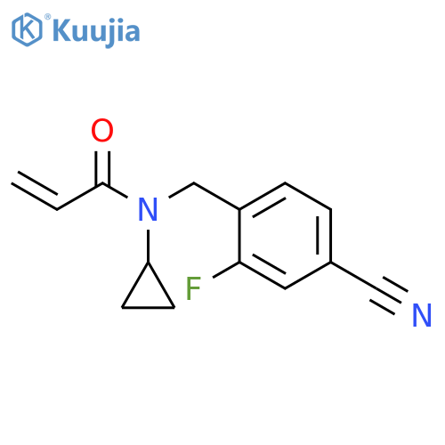 N-(4-cyano-2-fluorophenyl)methyl-N-cyclopropylprop-2-enamide structure