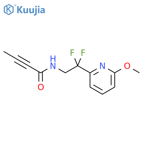 N-2,2-difluoro-2-(6-methoxypyridin-2-yl)ethylbut-2-ynamide structure