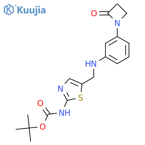 tert-butyl N-5-({3-(2-oxoazetidin-1-yl)phenylamino}methyl)-1,3-thiazol-2-ylcarbamate structure
