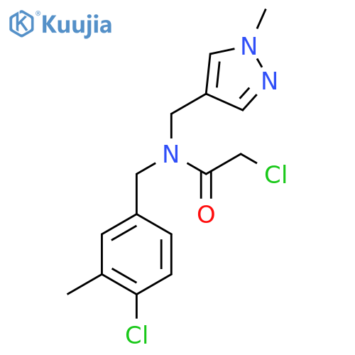 2-Chloro-N-[(4-chloro-3-methylphenyl)methyl]-N-[(1-methylpyrazol-4-yl)methyl]acetamide structure