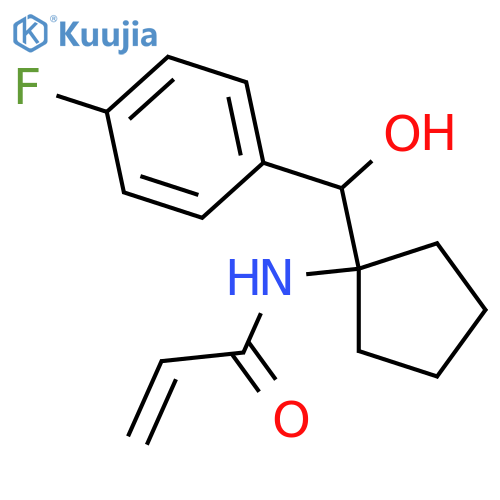 N-{1-(4-fluorophenyl)(hydroxy)methylcyclopentyl}prop-2-enamide structure